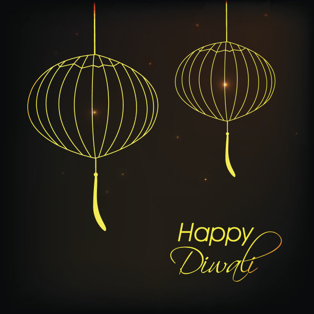 印度教排灯节背景的插图图片下载