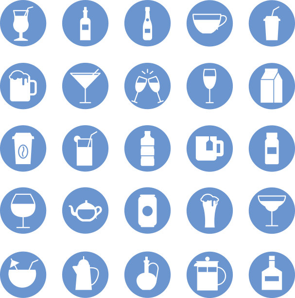 饮料圆形图标集图片下载