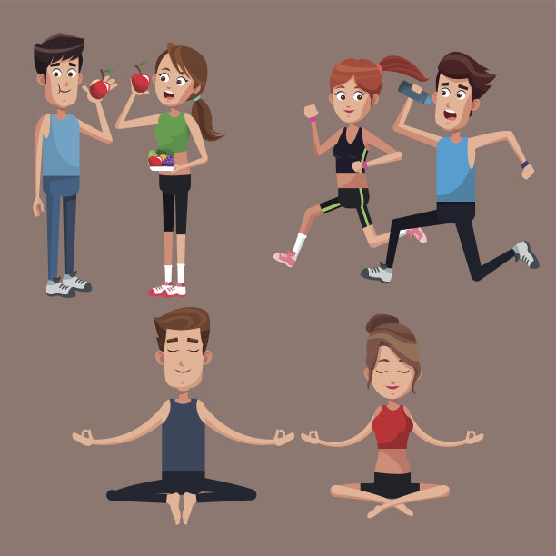 设置夫妇运动健康设计图片下载