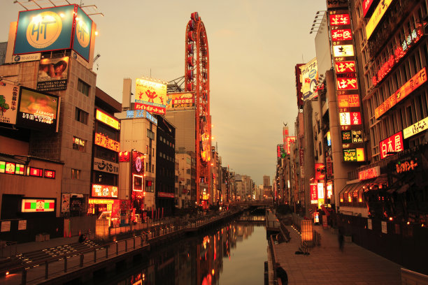 晚上Dōtonbori素材图片