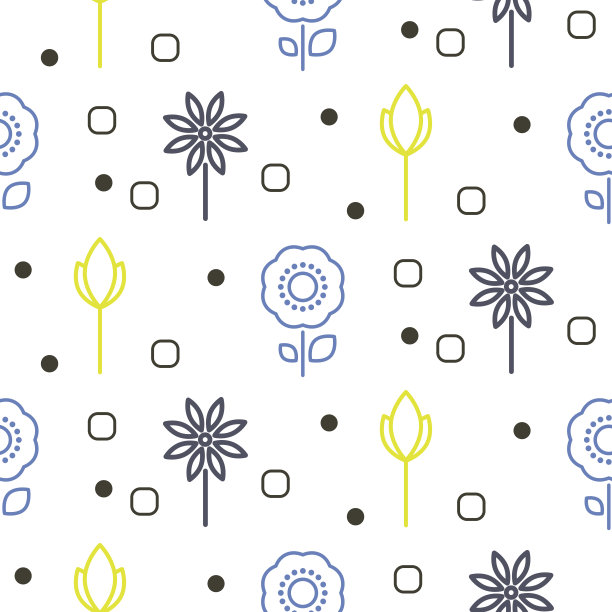 几何花无缝线矢量图案图片下载