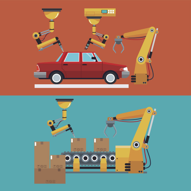 自动化生产线机器人工厂横幅图片下载