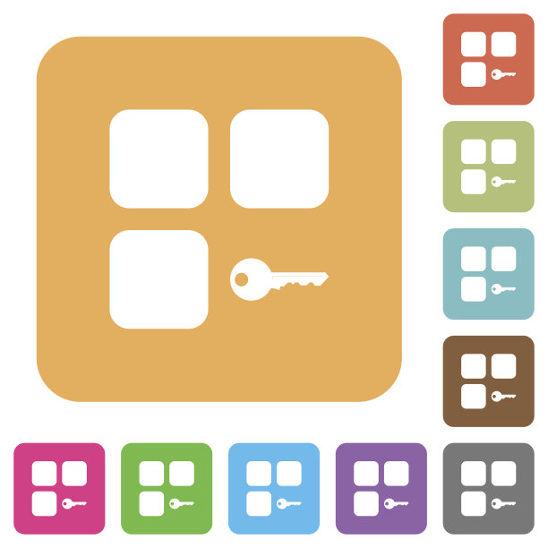 安全组件圆角正方形平面图标图片下载