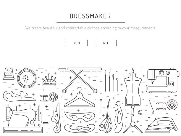 缝纫模板轮廓矢量图片下载