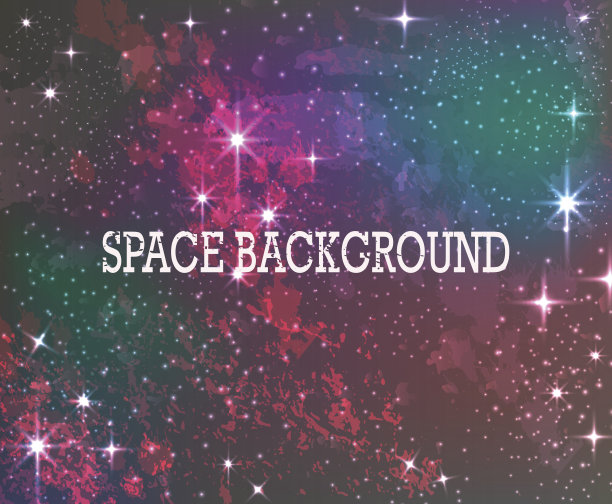 太空背景，天空，星星和行星在美丽的颜色。矢量图图片下载