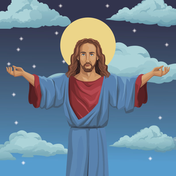 耶稣基督宗教祝福的夜晚背景图片下载