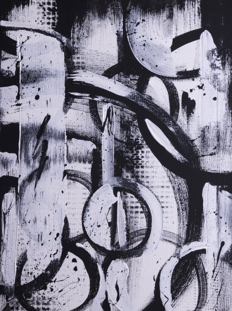 黑白抽象画图片下载