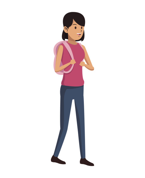 性格女孩年轻的背包图片下载