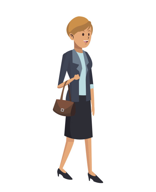 女士优雅的套装和手提包图片下载