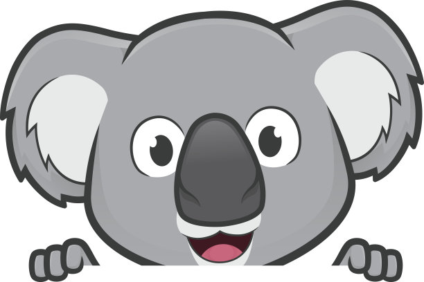 考拉抱着一块空白的牌子，看着上面图片下载