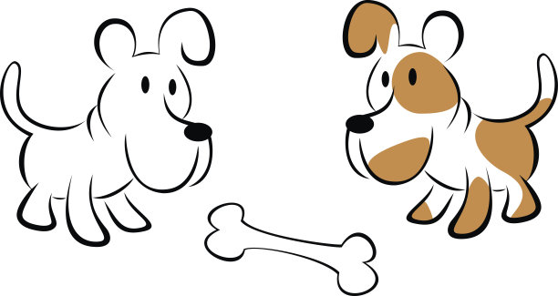 两个狗矢量图片下载