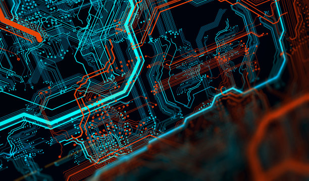 服务器中的印刷电路板执行数据。素材图片