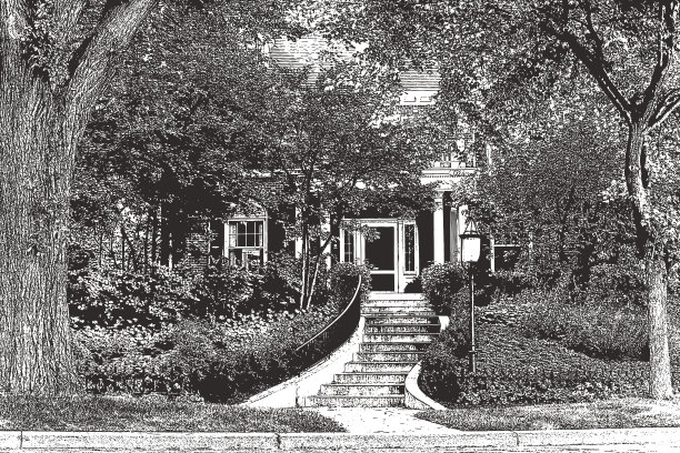 前门入口和景观，一个美丽的家图片下载