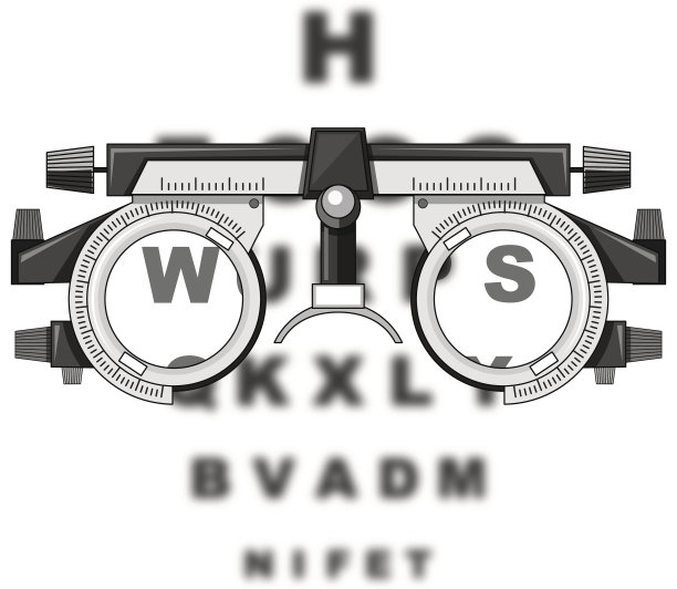 视力测试眼镜和阅读板图片下载