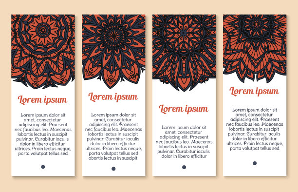 佩斯利花卉装饰banner卡片设计图片下载