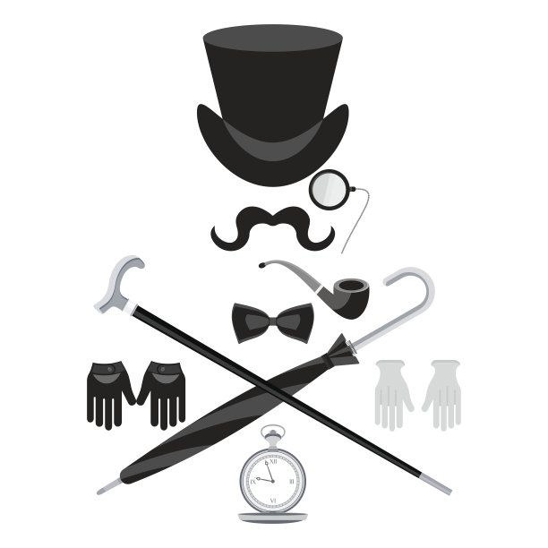 配圆顶硬礼帽图片下载