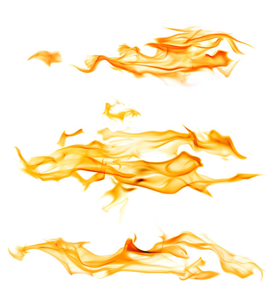 黄色火焰长火花孤立在白色图片下载