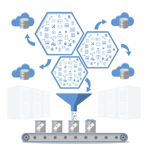 商业智能处理和数据库管理的概念。图片下载