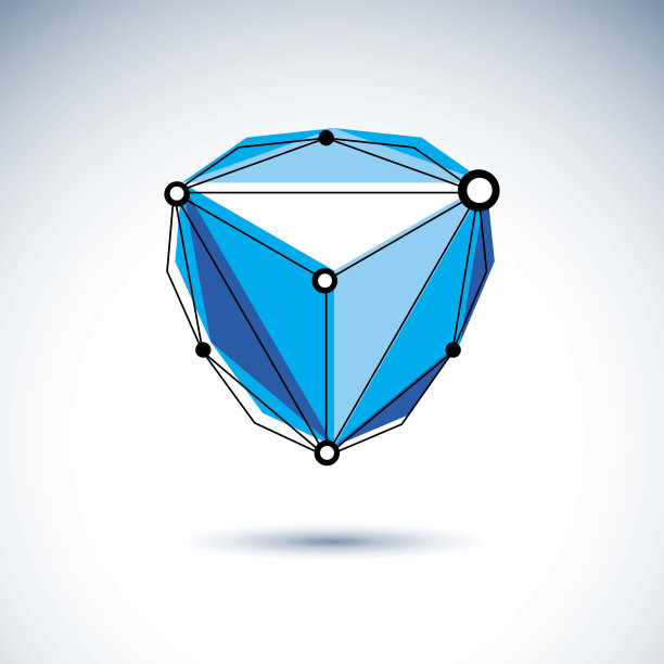 新技术。三维多边形几何多面体，矢量抽象设计元素。图片下载