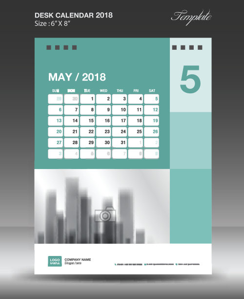 2018年五月台历模板图片下载