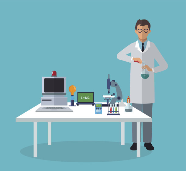 医学科学家实验台上的实验室元素图片下载