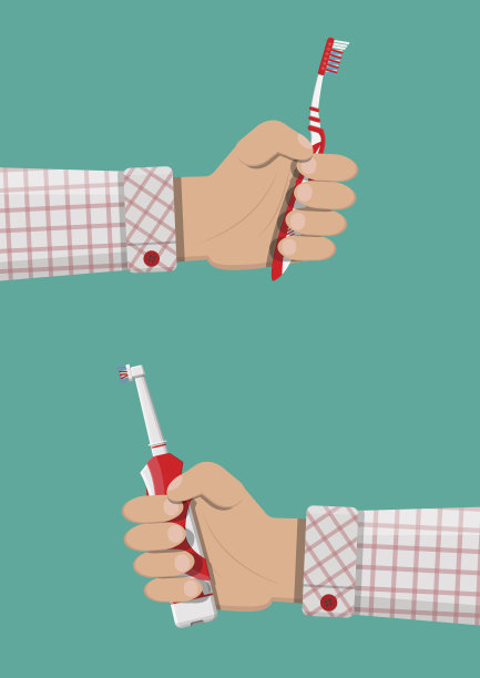 手持电动和手动牙刷图片下载