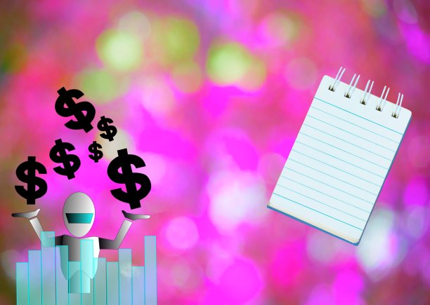 记事本与铅笔和机器人矢量在木板背景。使用墙纸或用于教育、商业照片。注意书籍的纸张和概念，或拷贝空间和广告。图片下载