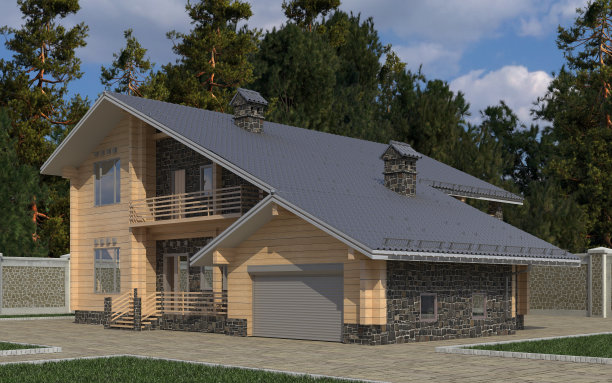 建筑照片逼真渲染3D插图图片下载