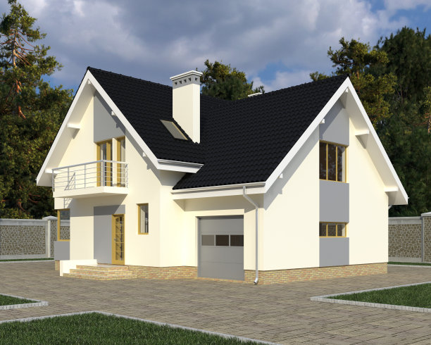 建筑照片逼真渲染3D插图图片下载