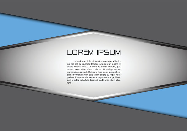 抽象的白色六边形银色箭头空白文本放置在蓝灰色三角形设计现代未来主义背景矢量插图。图片下载