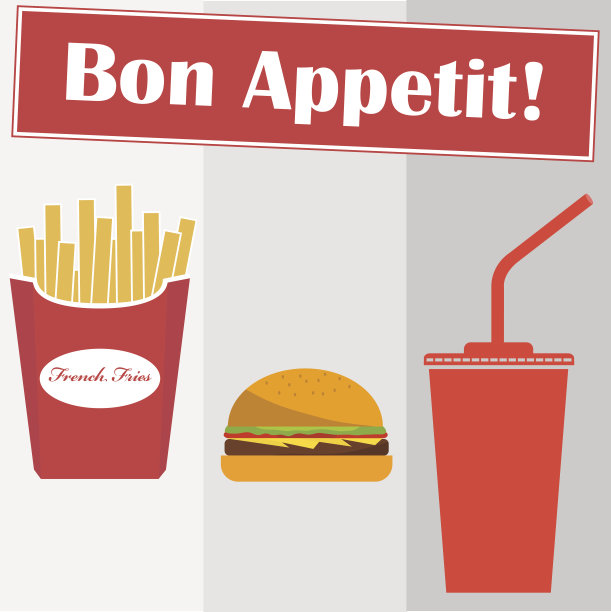 炸薯条，汉堡，可乐，快餐。图片下载