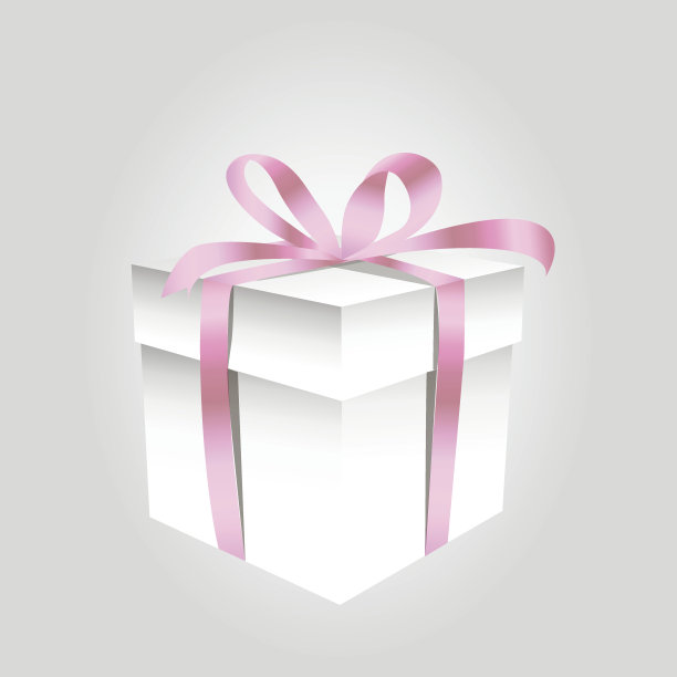 方形礼盒与丝带和孤立的背景图片下载