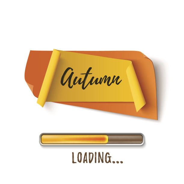 秋季抽象纸横幅与加载杆。图片下载