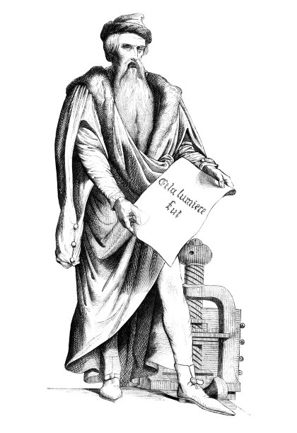 印刷和出版人约翰内斯·古腾堡1840年图片下载