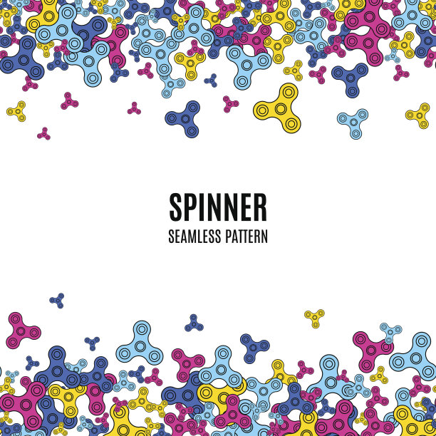 手动旋转器无缝矢量亮模式。减压玩具。旋转器模板孤立的白色背景图片下载