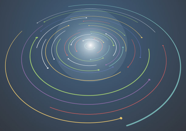 抽象涡旋，圆形涡旋线。星星在夜空中绕圈。图片下载