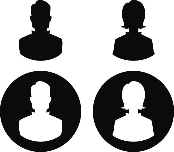 男女轮廓向量集。图片下载