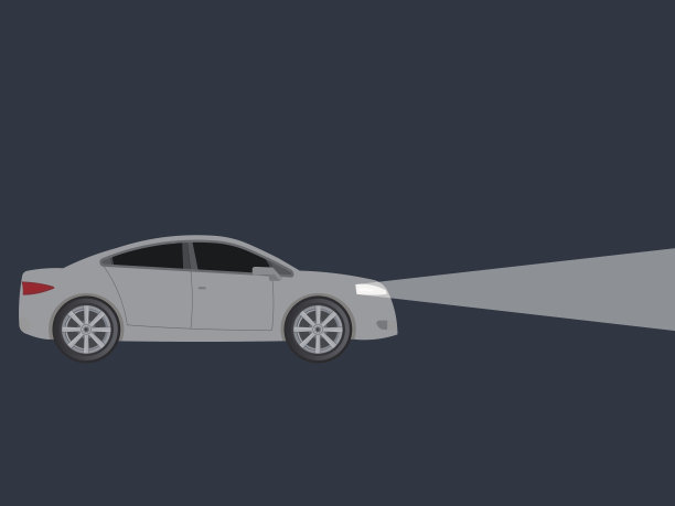 夜晚汽车前灯发出的光图片下载