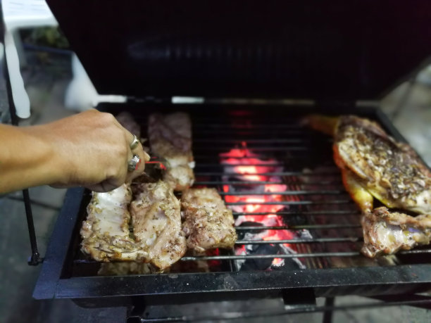 烤猪肉和烧烤图片下载