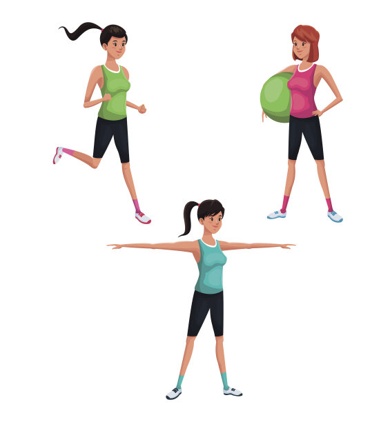 设置女子运动训练素材图片