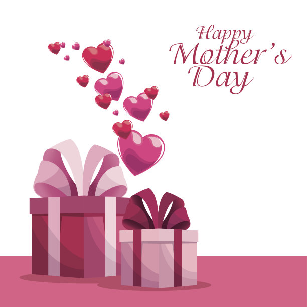 母亲节请帖装饰心中快乐图片下载