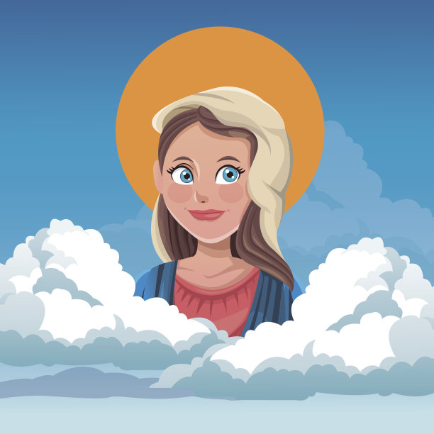 圣母玛利亚的灵云天空背景图片下载