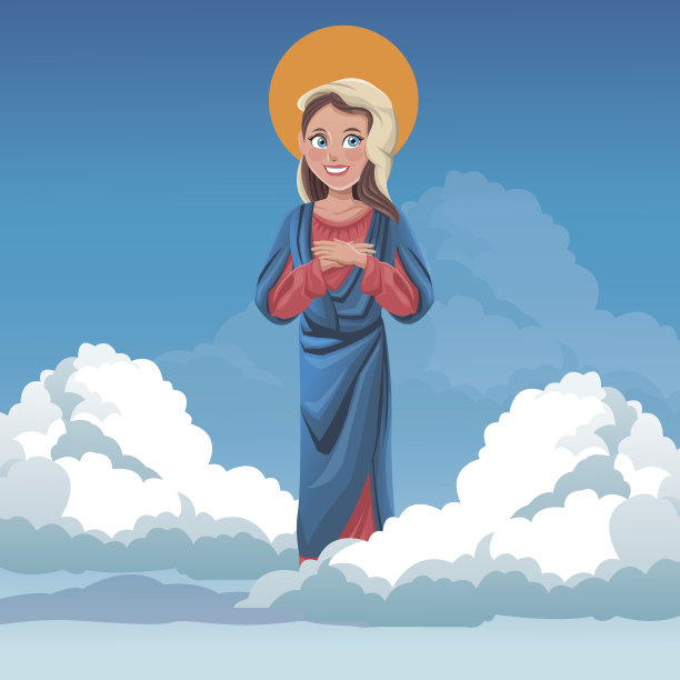 圣母玛利亚的灵云天空背景图片下载