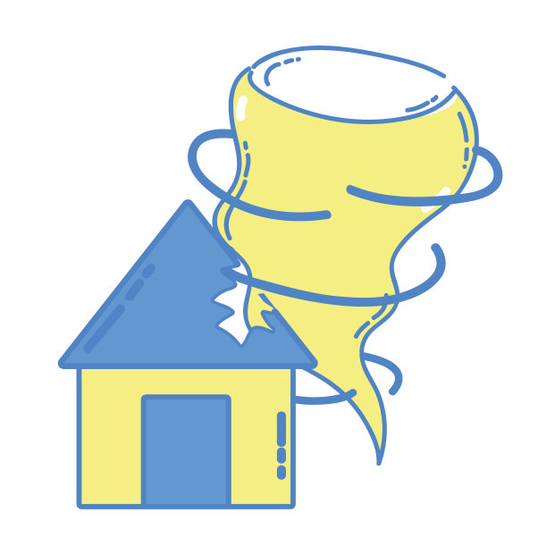 房屋与龙卷风风暴天气灾害图片下载