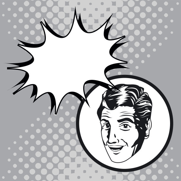 男子波普艺术泡泡说话图片下载