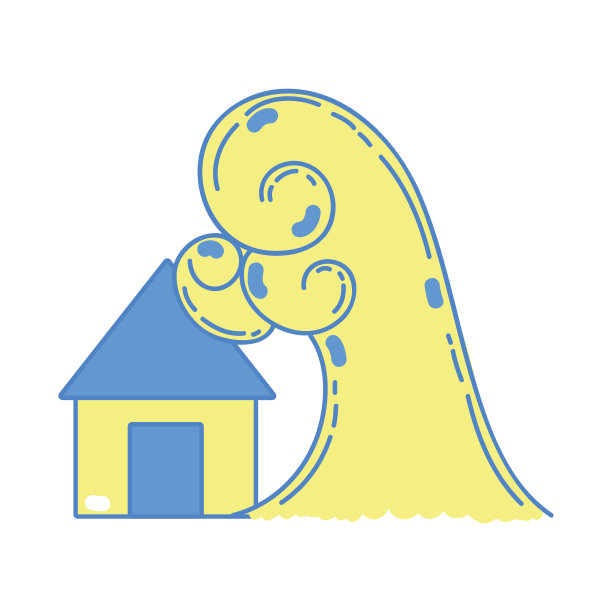 房屋被洪水淹没，灾害性天气图片下载