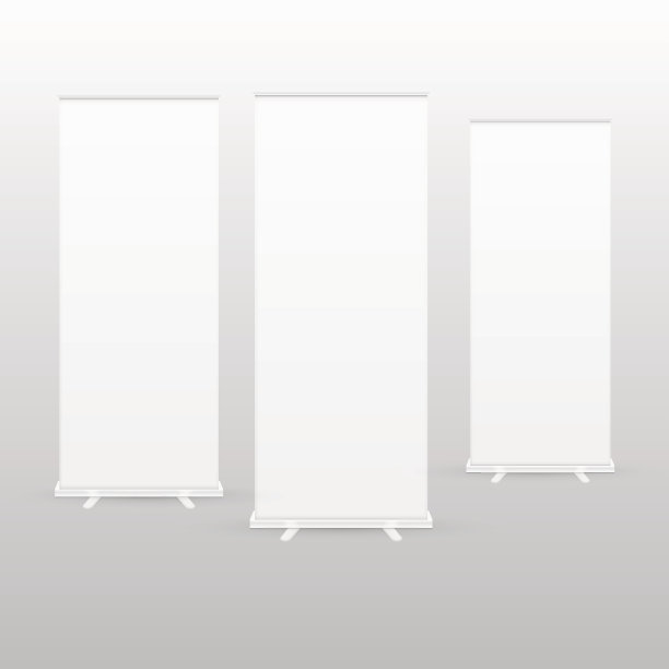 带有剪切路径的空白滚动横幅显示。孤立的背景。矢量插图。图片下载