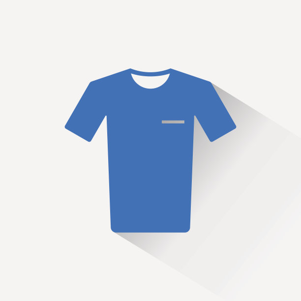 t恤图标与长阴影孤立在灰色背景。矢量插图。图片下载