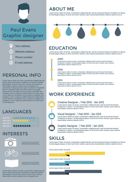 简历信息平面设计。图片下载