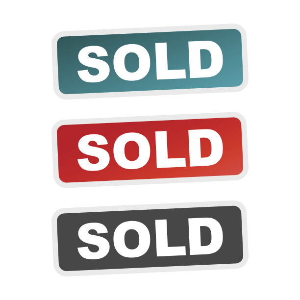 向量邮票出售。平面矢量插图与阴影在白色的背景。图片下载